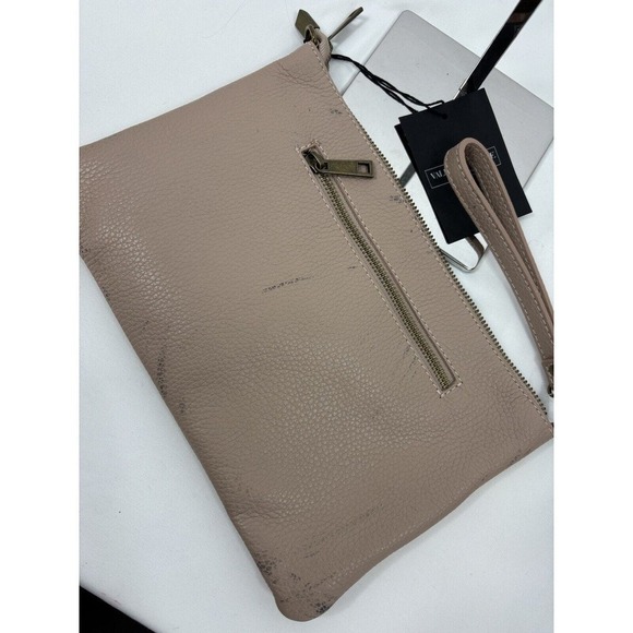 Valentina Fiore Woven Leather Clutch Crossbody Wristlet Adjustable Strap - Picture 9 of 16